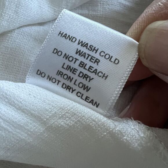 HYFVE Shirt Dress Womens Medium White Button Front Cap Sleeve Crinkle HF23F423 - Picture 11 of 11